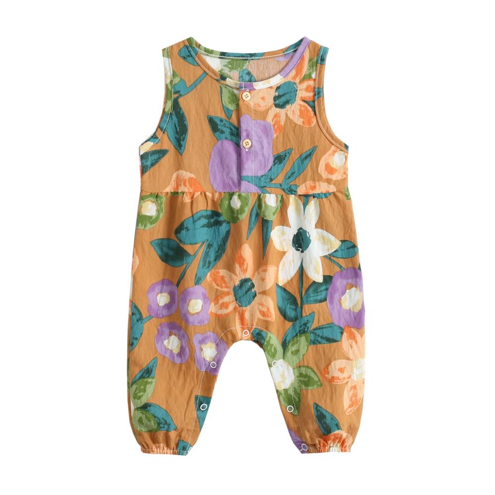 Sleeveless Summer Floral Jumpsuit