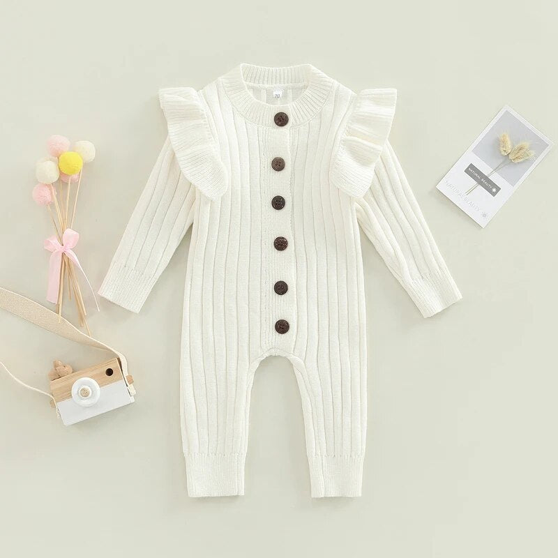 Girl’s Knitted Long Sleeve Jumpsuit