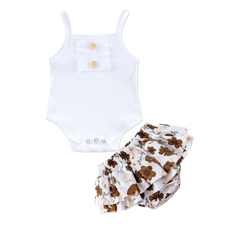 Summer Romper and Bloomer Skirt Set