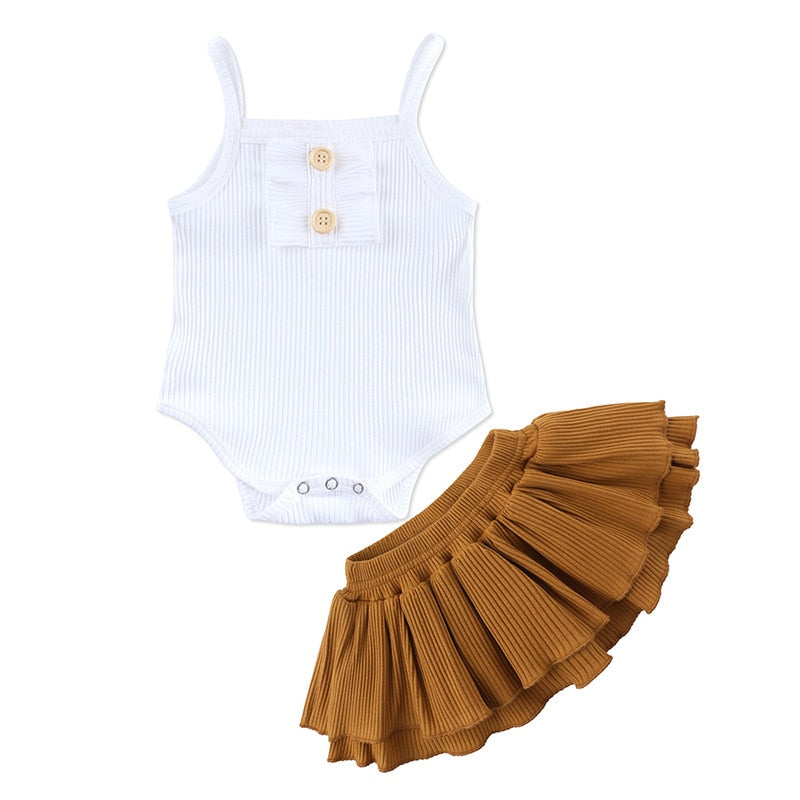 Summer Romper and Bloomer Skirt Set