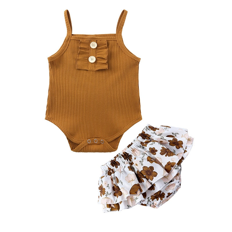 Summer Romper and Bloomer Skirt Set