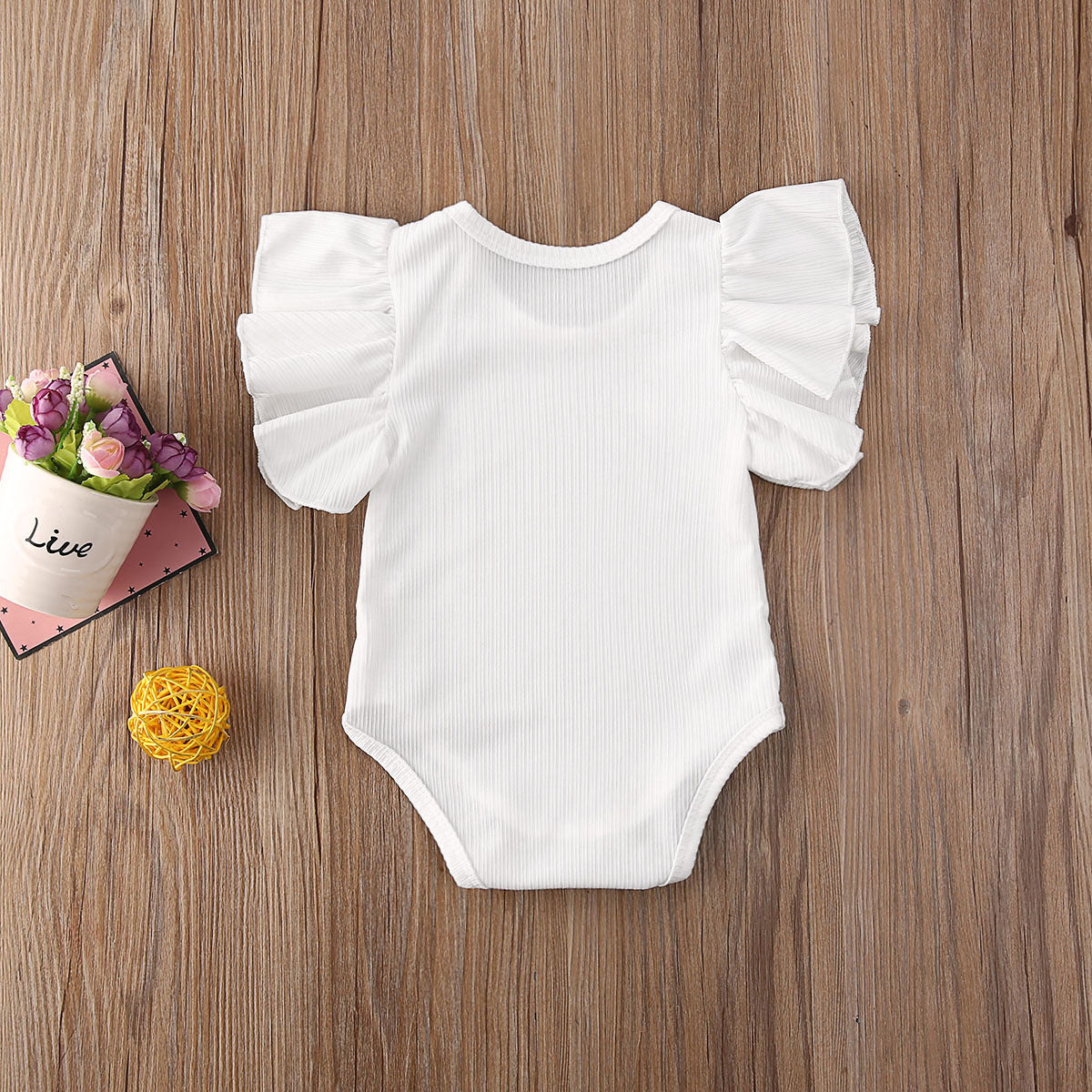 Ruffle Flare Sleeve Romper