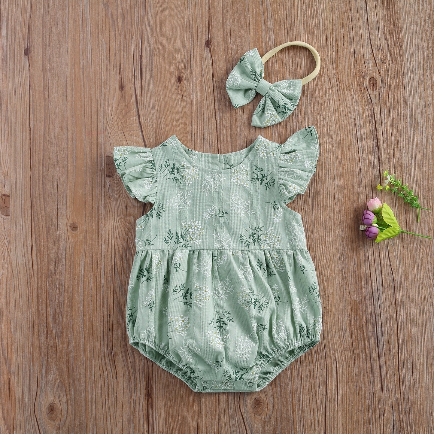 Ruffle Short Sleeve Romper
