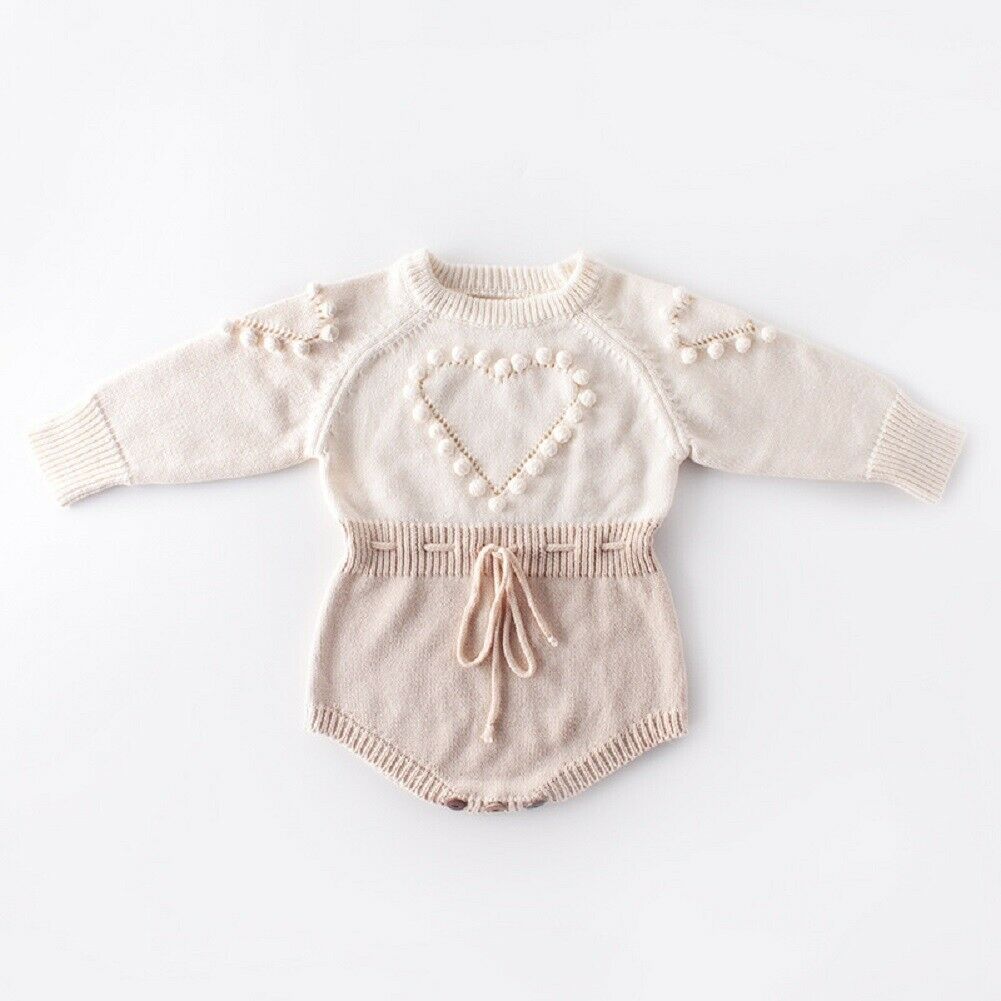 Lovely Heart Knitted Romper