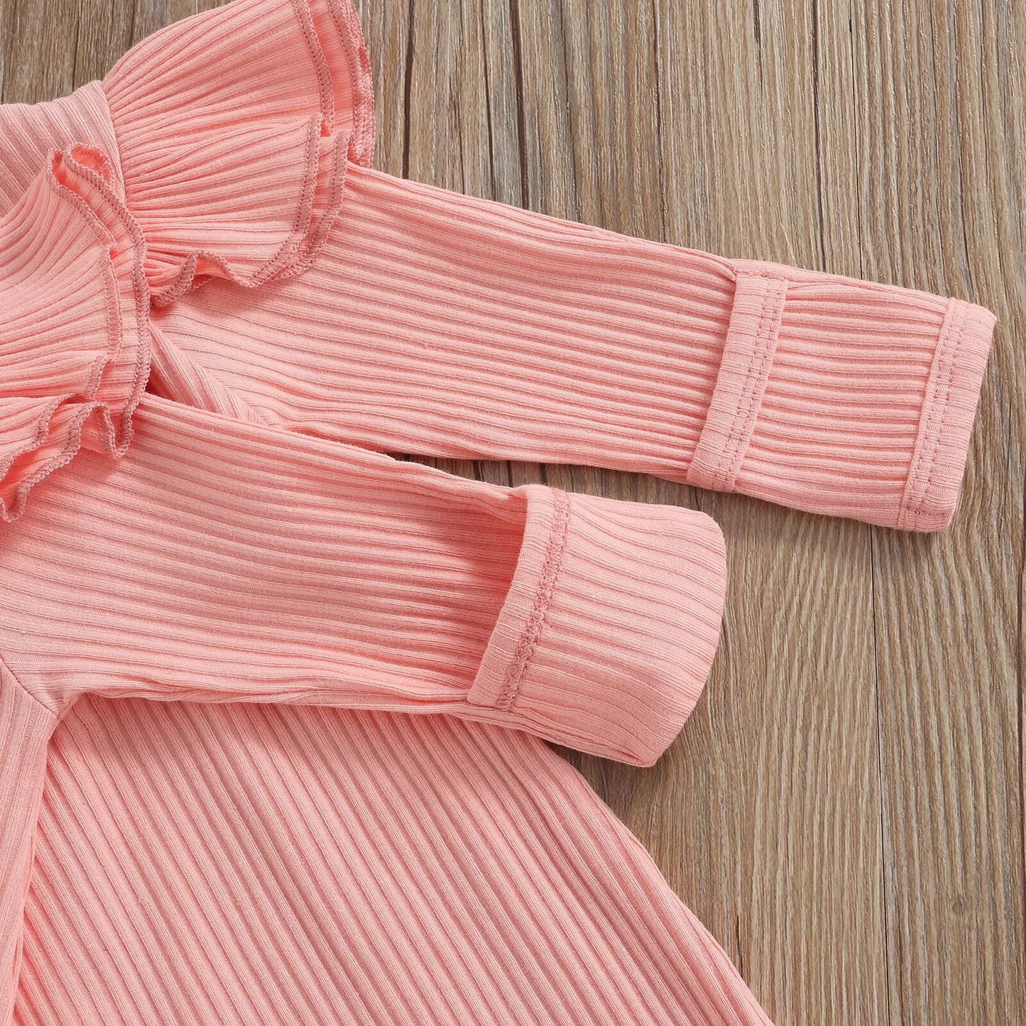 Ribbed Long Sleeve Zipper Jumpsuit