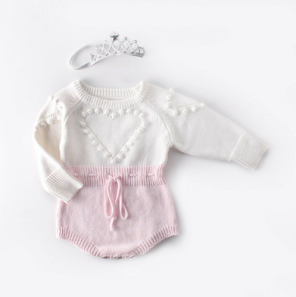 Lovely Heart Knitted Romper