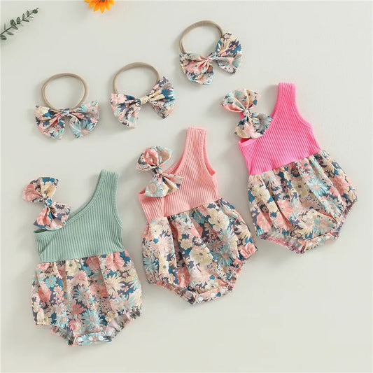 Summer Floral One Shoulder Romper