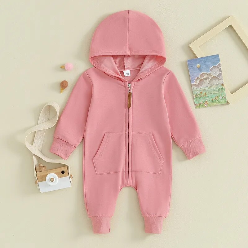 Zipper Hooded Jumpsuit