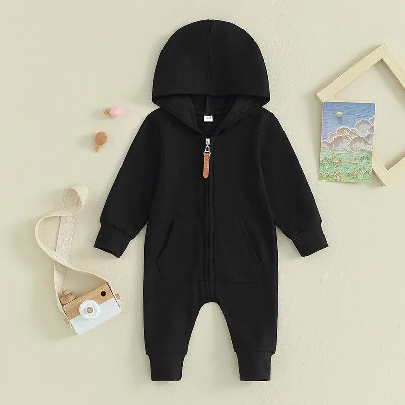 Zipper Hooded Jumpsuit