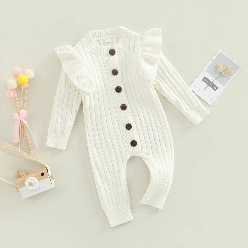 Girl’s Knitted Long Sleeve Jumpsuit