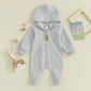 Zipper Hooded Jumpsuit
