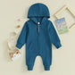 Zipper Hooded Jumpsuit
