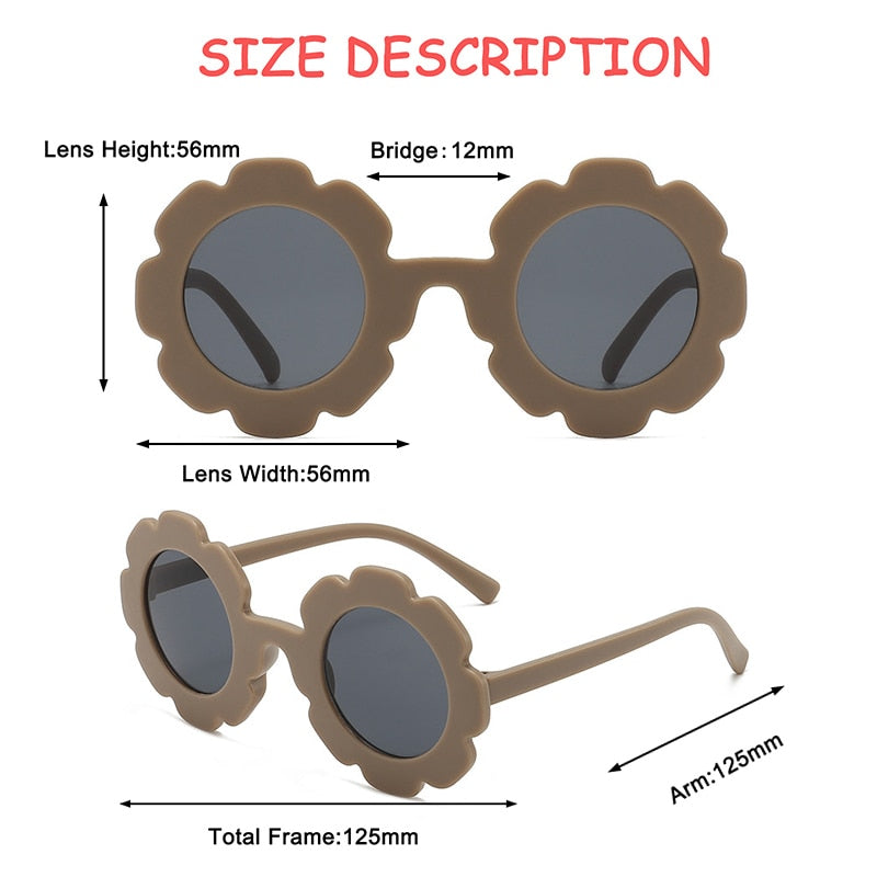 Girls Sunflower Round Sunglasses