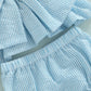 Blue Bow Pinstriped Set