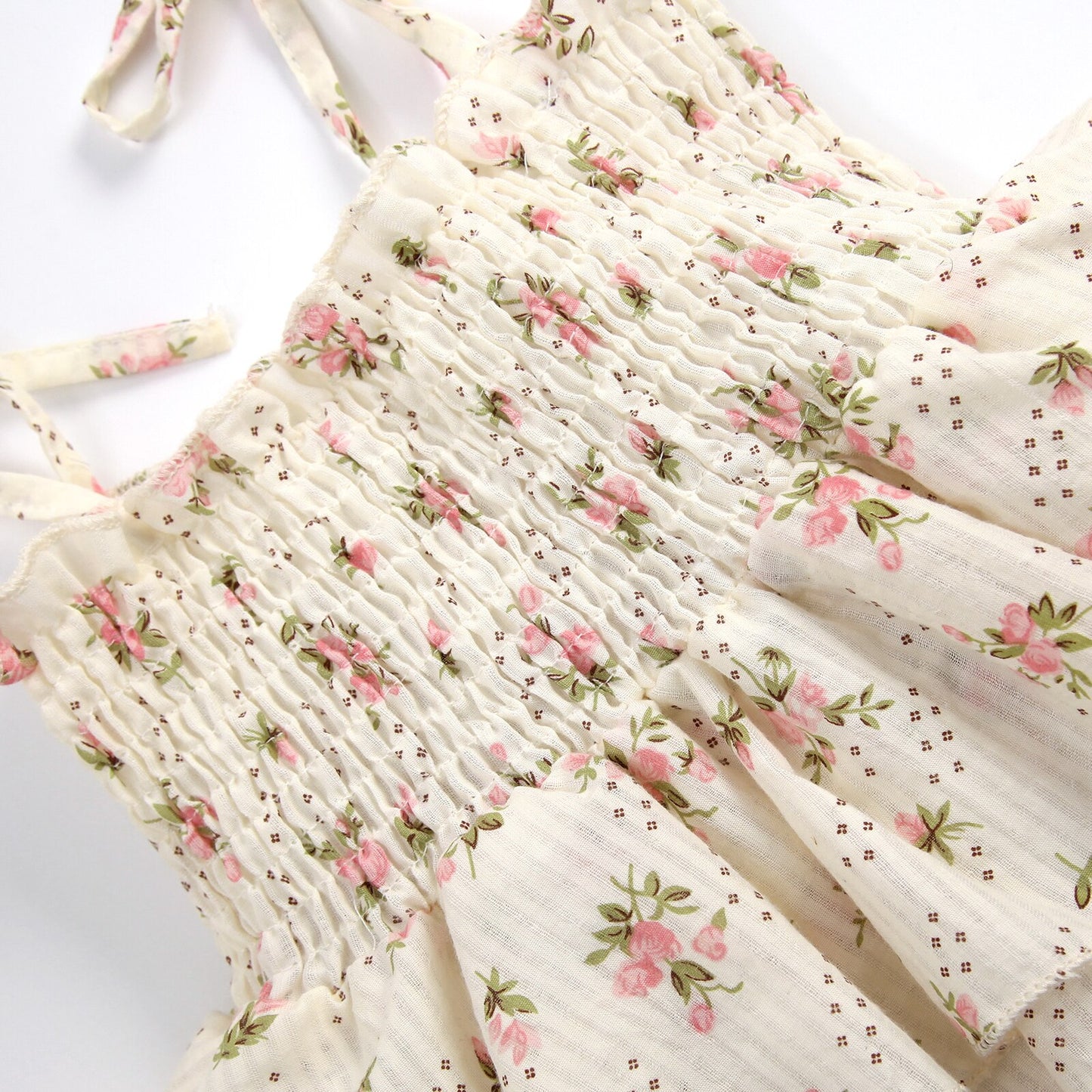Floral Ruffled Romper Dress with Headband